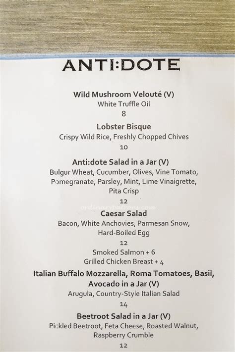 antidote menu.